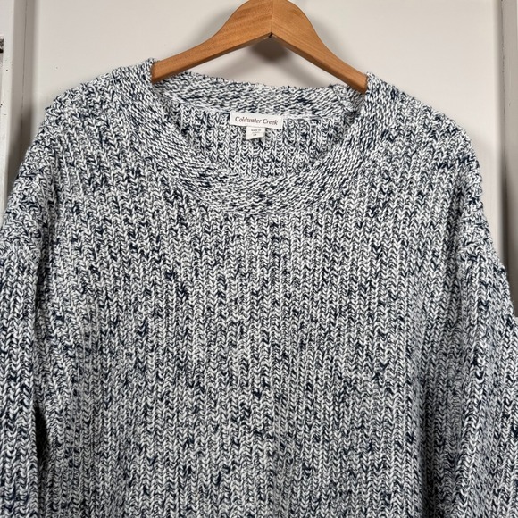 Coldwater Creek Sweater Womens Blue Wool Knit Oversized Pullover - Large (14) - Picture 2 of 14